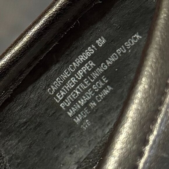 Steve Madden Carrine Loafers in Black Leather with Gold Hardware - Size 8 Womens - Picture 5 of 8